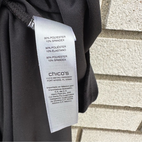 Chico’s Easywear Black Velvet Sleeveless Stretch Shift Dress Size 1 M Classic - Picture 5 of 7